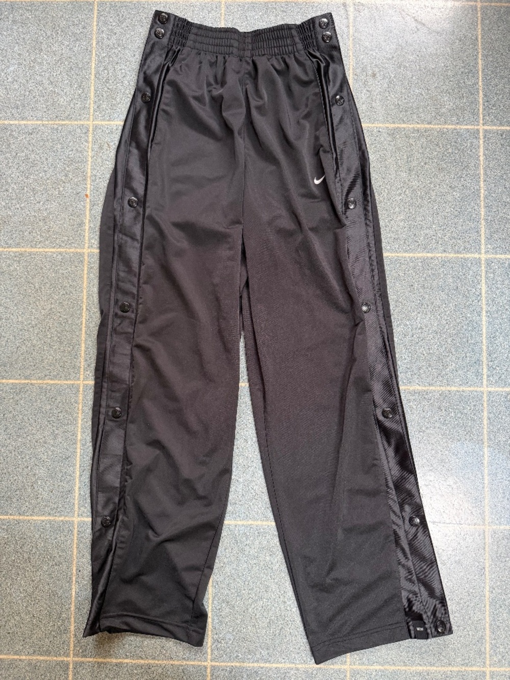 NIKE Black Tear Away Basketball Pants - "RESPECT" Model - Y2K Era